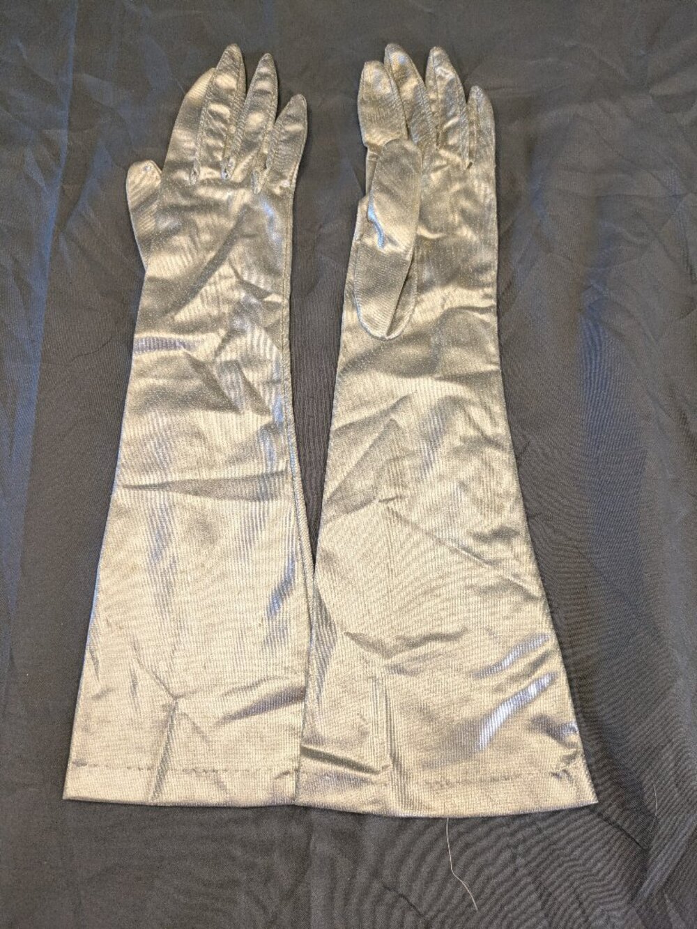 Vintage sliver evening gloves